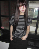 FoitD Side Shirring One-Shoulder Short Sleeve T-Shirt