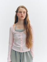 Halter Button T-Shirt (Pink)