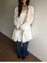 [SET]Sepia Lace T-shirt + Scarf (2color)