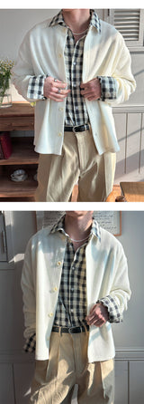 [Unisex] Chic check overfit shirts(3color)
