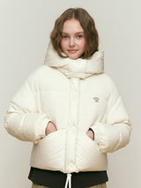 ARCH CHERRY FLEECE MIX CROP DOWN JUMPER [IVORY]
