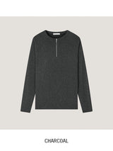 Phantom Zipper Rib Muscle Fit Henley Neck