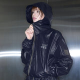 HEDI SETUP GLOSSY METAL LOGO HOOD WINDBREAKER