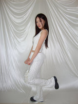 low-rise bootcut pants-2type(black,flower)