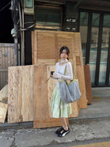 ポートレート リバーシブル ビッグ ショッパー バッグ(Green&Check)