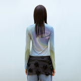 Asymmetric Ruched トップ(ブルー)