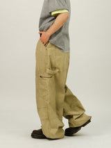 AP WORK DAMAGE COTTON WIDE PANTS