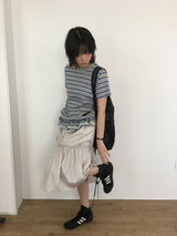 metallic frill skirt (3color)