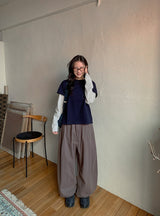 [unisex] Dalkas Pintuck Cotton Banding Wide Pants