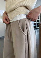 プラン ツーウェイ ワイド エラスティック ウエスト パンツ / 6カラー