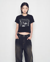25FW WOMAN NY IMAGE CROP SHORT SLEEVE T-SHIRT BLACK