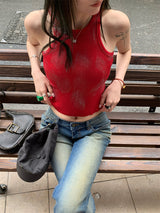 fire ribbed sleeveless tee