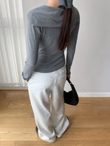 Shoulder Strap Soft Long Sleeve Tee