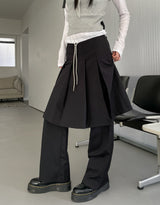 エピックレイヤードプレーテッドスカートパンツ