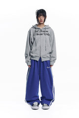 Star Piping Track Balloon Sweat Pants - Blue