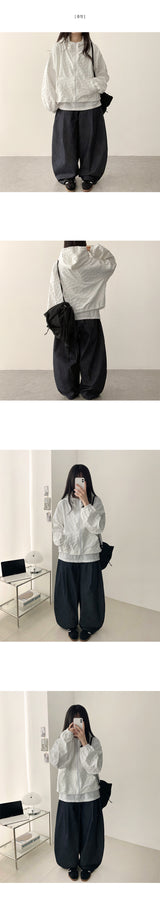Wizz waistbanding check pocket balloon wide pants