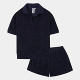 LIGHT TERRY POLO SETS_NAVY