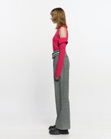 Detachable Sleeve One Shoulder Top _ PINK