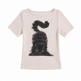 Black Cats Half Tee