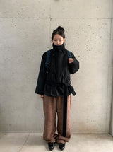 Halka Bokashi Hairy Knit Banding Wide Pants