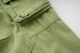 Olive Multi-Pocket Wide Cargo Pants
