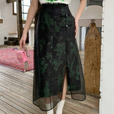Riverside Mint Flower Layered Tulle Skirt