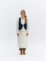 Square Frill Blouse (White)