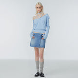 Strap one-shoulder sweater