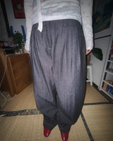(2color) バックストラップピンタックワイドローデニムパンツ