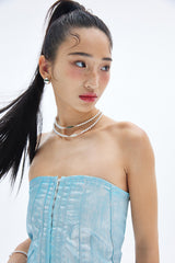 タグシルバーボールネックレス