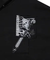 PATCH STUDDED HOOD ZIP-UP (BLACK)