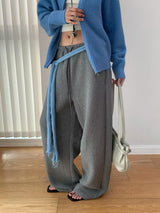 texture cotton sweat banding pants