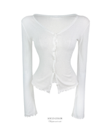 Lovie sheer ribbed cardigan (3color)