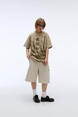 Weekend warrior typography printing washing short pants (Oatmeal)