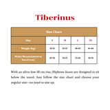 Tiberinus - Hipbone Jeans - Ultra-Low Rise Wide Straight-Leg Jeans - Rocky Black - 18 cm Rise - 25 cm Leg Opening - Low-Rise Fit