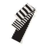 Striped knit muffler / Black ivory