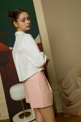 キャンパスラバーホワイトクロップドシャツ [For women]
