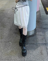 Satin Archive Lace Midi Skirt