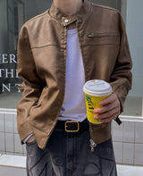 Bolt Vintage Trackline Leather Jacket