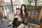leather open pocket banding short pants