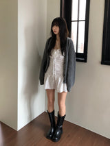 V-knit cardigan (2 colors)