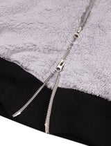 UNISEX Fake Fur Hooded Zip-Up Gray (FCE4ZP657M)