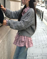 [ORIGINAL] Sand Color Heavy Knit Cardigan