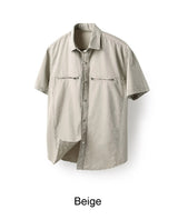 Furd-dyed zipper short-sleeve shirt