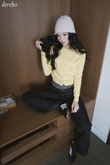Leopard Layered Dark Denim Pants