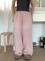 RIBBON PUNCHING WIDE PANTS (3C)