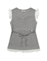 フラワー レース スリーブレス(GREY)