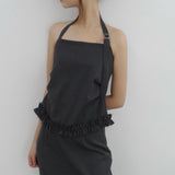 Ruffle Trimming Top - 2colors