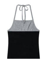 シャーリング コントラスト タンクトップ(GREY)