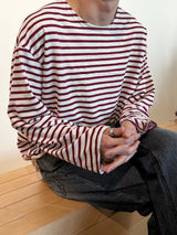 [Unisex] ストライプ ルーズフィット ロングスリーブ(7color)